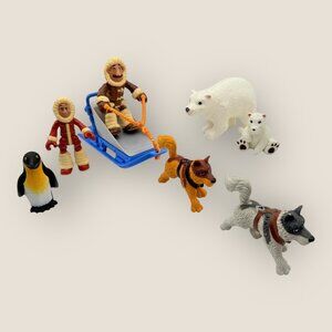 Vintage Arctic Explorer Playset With Sled Dogs Penguins and Polar Bears
